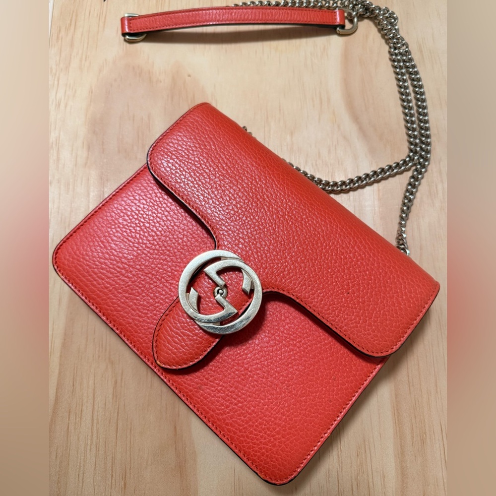Gucci Orange Leather Shoulder/Crossbody Bag - Picture 2 of 12
